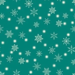 Small-Christmas Snowflakes & Lights-Turquoise