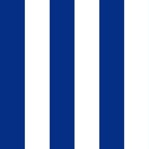 large awning stripes white and royal blue