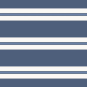 (M) Blue Nova Horizontal Stripes in 3 widths  with Pale Blue Nova and White