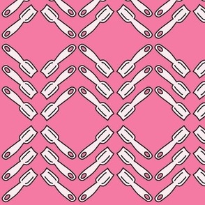 578 - Medium scale strawberry pink ice cream spoons in zig zag diamond stripes for retro kitchen wallpaper_ kids apparel_ patchwork_ curtains and pillows-05