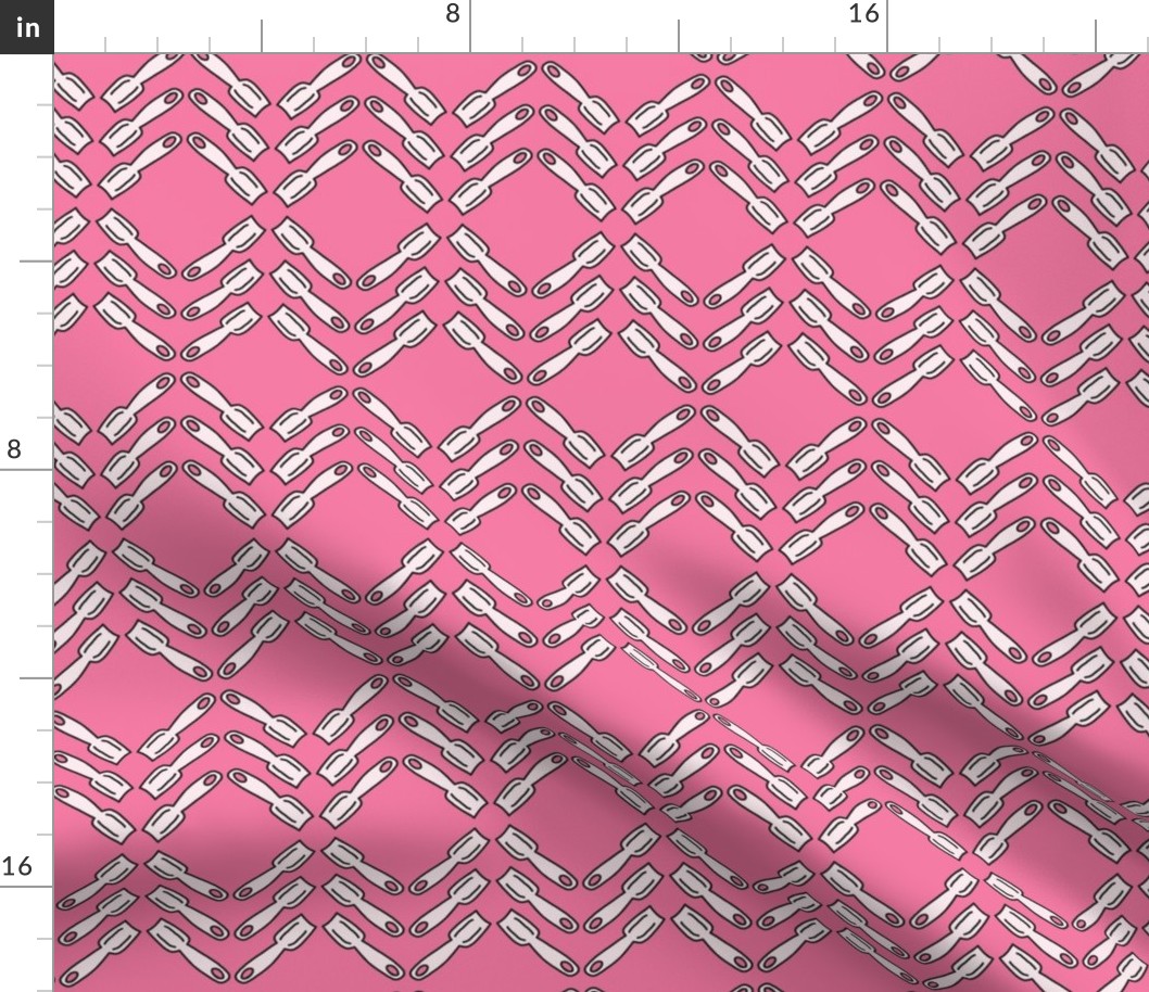 578 - Medium scale strawberry pink ice cream spoons in zig zag diamond stripes for retro kitchen wallpaper_ kids apparel_ patchwork_ curtains and pillows-05