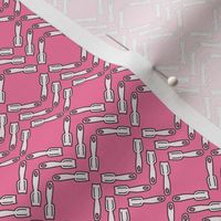 578 - Small scale strawberry pink ice cream spoons in zig zag diamond stripes for retro kitchen wallpaper_ kids apparel_ patchwork_ curtains and pillows-06-05