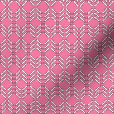 578 - Small scale strawberry pink ice cream spoons in zig zag diamond stripes for retro kitchen wallpaper_ kids apparel_ patchwork_ curtains and pillows-06-05