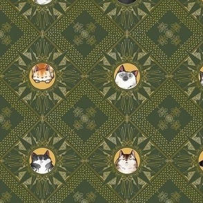 Royal Cat Sunburst Pattern green