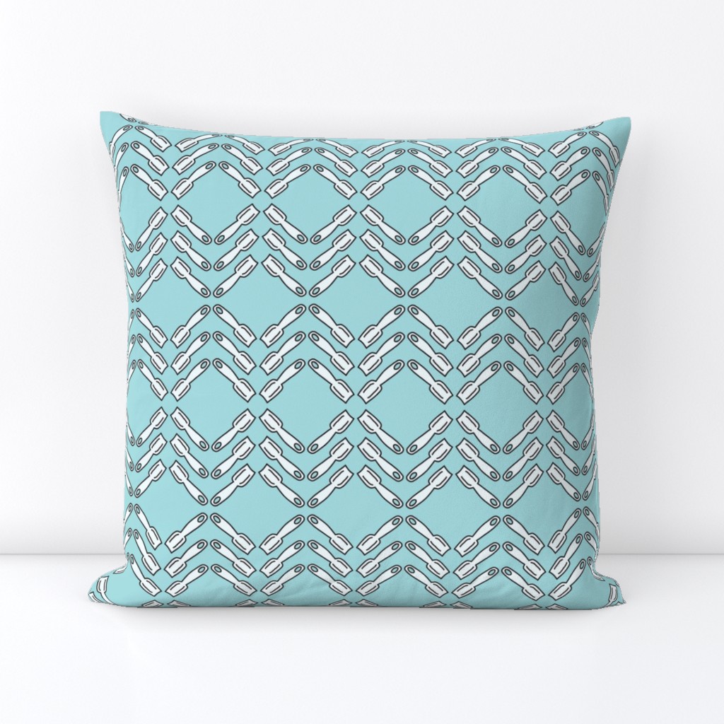 578 - Medium scale aqua teal ice cream spoons in zig zag diamond stripes for retro kitchen wallpaper_ kids apparel_ patchwork_ curtains and pillows-06-08