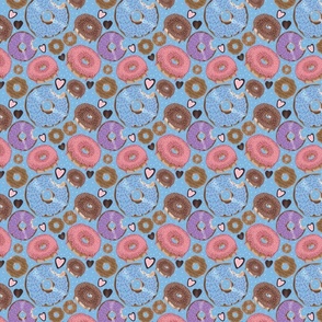 Donut stop me now ditsy size on blue