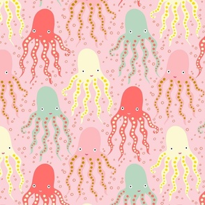 octopus parade on pink // medium