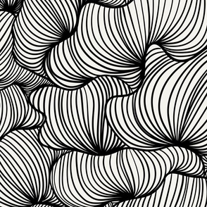 (Large) Serenity — Simple Organic Lines in Black and White // 