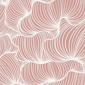 (Large) Serenity — Simple Organic Lines in Rose and White // 