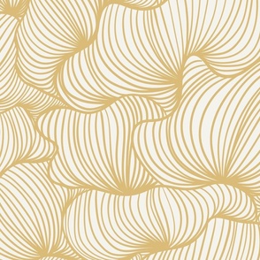 (Large) Serenity — Simple Organic Lines in White and Gold // 