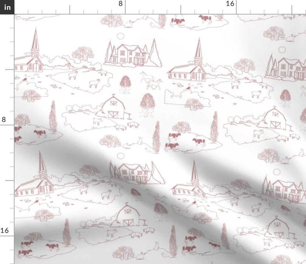 Country toile Dusty Rose