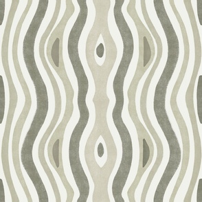 Abstract Moroccan wavy lines in shades of sage with hand drawn texture