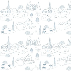 Country Life toile Lt Blue