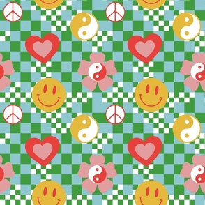 Groovy And Playful Y2K Symbols Pattern