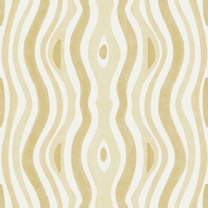 Abstract Moroccan wavy lines in shades of golden yellow with hand drawn texture
