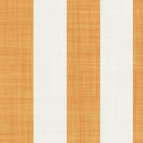 Jumbo Large Scale Simple Stripes Linen Texture Light Orange Cream