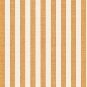 Small Scale Simple Stripes Linen Texture Light Orange Cream