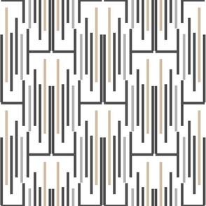 Seamless pattern with geometric vertical stripes on a white background