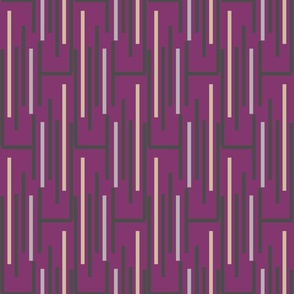 Seamless pattern with geometric vertical stripes on a lilac background