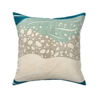 Just Beachy- Sea Foam Sand Sea Waves- Sea Blue Sea Green- Large Scale