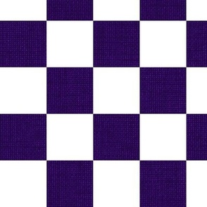Big Textured Deep Purple and White Checkerboard
