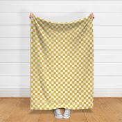 Big Textured Yellow and White Checkerboard