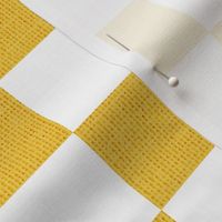 Big Textured Yellow and White Checkerboard