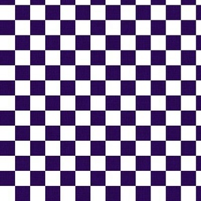 Small Textured Deep Purple and White Checkerboard