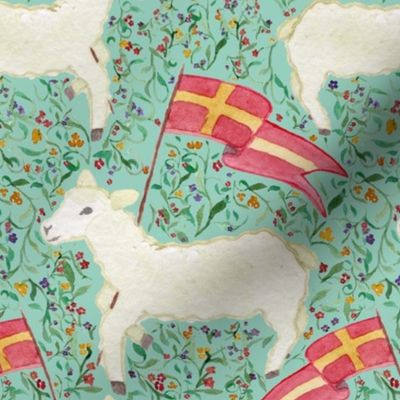 Easter Lamb with Banner Medium 