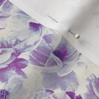 Abstracted Full Blown Roses in Plum Purple and Grey - small