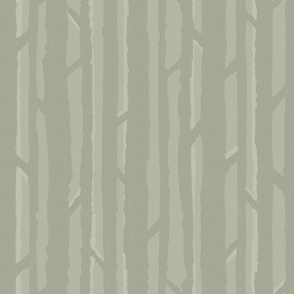 Sleek Birch Forest Abstract Tree Silhouettes in Antique Pewter Monochrome Shades Bright