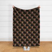 Australian Floral Galahs - black, medium