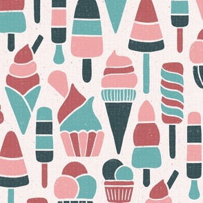 Vintage Ice Creams Pink and Blue  X-LARGE