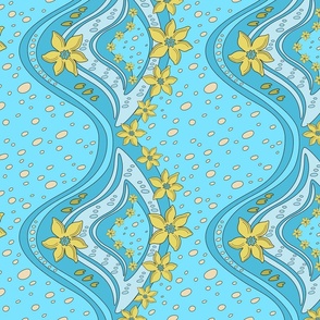 yellow flowers on a blue background (small)