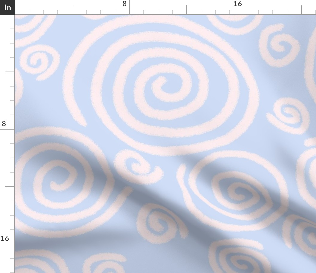 swirls texture  on baby blue  20 in