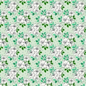 Forest Green Rose Polka Small