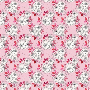 Punch Pink Rose Polka Small