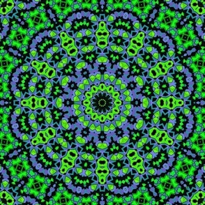 blue green pattern kaleidoscope mandala 