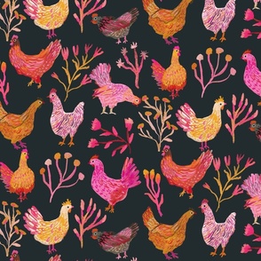 Cluck around and find out! black _ pink