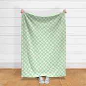 Sweet-cute-kitschy-beige-white-soft-pastel-mint-green-curvilinear-distorted-checkerboards-XL-jumbo