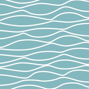 Minimalistic Ocean Waves light blue color