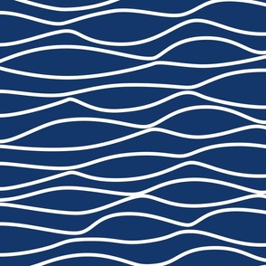 Nautical Waves  in navy blue color