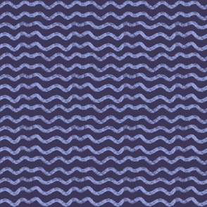 Hand-Painted Ocean Waves: Grunge Blue