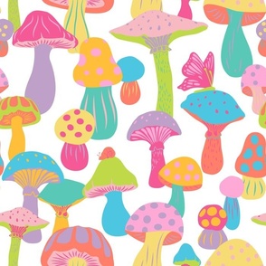Happy Mushroom Patch in Pastel Candy + White