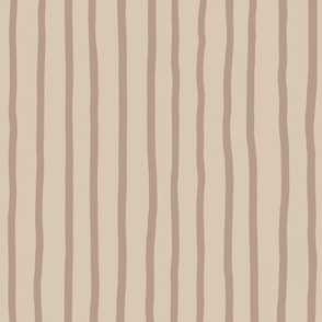 L - Neutral Brown Soft Pinstripe - Pale Taupe Beige Contemporary Sketchy Stripe Wallpaper