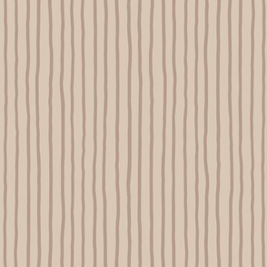 M - Neutral Brown Soft Pinstripe - Pale Taupe Beige Contemporary Sketchy Stripe Wallpaper