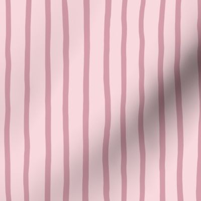 M - Pale Dusky Pink Soft Pinstripe - Contemporary Sketchy Stripe Wallpaper