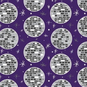 Disco Ball in Purple and Gray