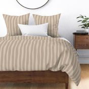 Neutral Brown Wavy Stripes -   Pale Taupe Beige Contemporary Thick Soft Stripe Wallpaper