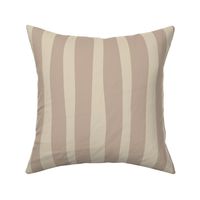 Neutral Brown Wavy Stripes -   Pale Taupe Beige Contemporary Thick Soft Stripe Wallpaper